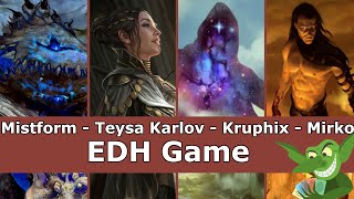 Mistform vs Teysa Karlov vs Kruphix vs Mirko Vosk EDH  CMDR game play for Magic The Gathering [upl. by Laven582]