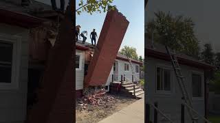 Demolishing a Chimney for an addition remodel demolition chimney demo remodel [upl. by Airekat]