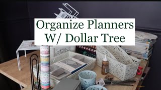 Dollar Tree Planner Storage amp Organization Happy Planner Desk Setup [upl. by Trisa618]