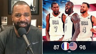 quotStephen Curry is the GOAT nowquot  Chris Canty reacts to Team USA win GOLD MEDAL after beating France [upl. by Cherise349]