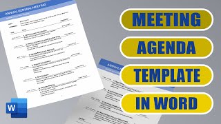 Create a Meeting Agenda Template in Word  Easy Tutorial [upl. by Eahc]