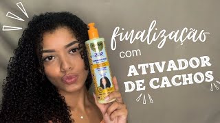 FINALIZAÇÃO SÓ COM ATIVADOR DE CACHOS SALON LINE  Finalização e Resenha  Gabriela Valério [upl. by Kermie682]