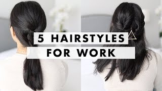 5 Hairstyles for Work in 90 Seconds  Luxy Hair [upl. by Libre]