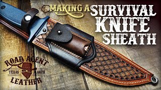 Making a Leather amp Kydex Survival Knife Sheath Leather Working ASMR [upl. by Pfister]