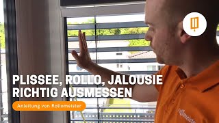 Plissee Rollo und Jalousie richtig ausmessen und montieren  Video Anleitung [upl. by Giorgi]