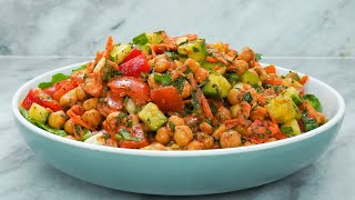 High Protein Chickpea Salad Plantbased  Healthy Salad Recipe for Vegetarian and Vegan Diet [upl. by Tonie]