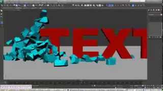 3ds Max 2012 Crashing Text using MassFX and Fracture Voronoi [upl. by Anytsyrk]