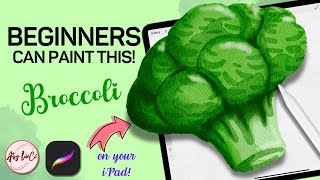 BEGINNER Basics Easy Broccoli in Procreate Step by Step Tutorial [upl. by Betteann]