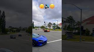 Supercars amp Corvette Roar down street ferrari mclaren corvette [upl. by Rosol]