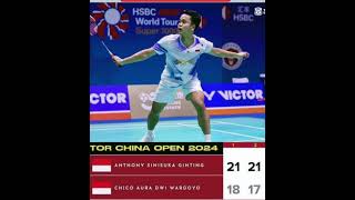 Kalakan Chiko Ginting ke r16 China Open 2024 [upl. by Youngran]