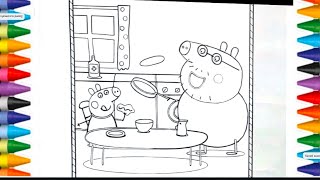 Peppa pig colouring pages How to draw Peppa pig drawing and painting for kids and toddlers easy [upl. by Selia537]