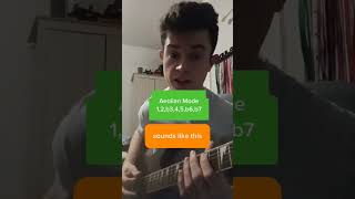 Aeolian Mode in 15 SECONDS guitar music shorts guitarlesson aeolian howto tutorial [upl. by Ecirtahs]