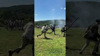 American militia Battle of Bennington Hoosic Falls New York Continental militia assault Hessians [upl. by Anivlis999]