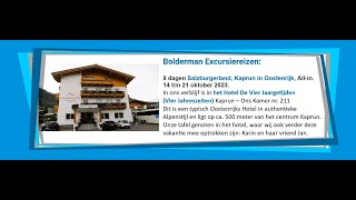 2023 10 14 tm 21 BoldermanNL Excursiereizen Oostenrijk Kaprun  Filmer Emirtho Th Rienhart 56min [upl. by Magdalene]