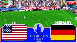 UNITED STATES vs Germany  Womens Football Match  Paris Olympics 2024  PES 21 viralvideo [upl. by Ddarb453]