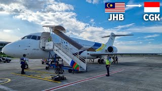 NEW JET MADE IN CHINA  TRANSNUSA 8B652 COMAC ARJ21700 ECONOMY CLASS JOHOR BAHRUJAKARTA [upl. by Gorlicki]