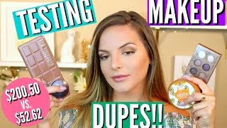 TESTING MAKEUP DUPES Highend VS Drugstore  Casey Holmes [upl. by Ailices]