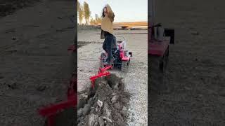 Small trencher plow and tiller rideon rotary tiller orchard greenhouse management rotary tiller [upl. by Kcirdaed]