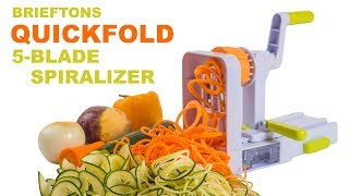 Brieftons QuickFold 5Blade Spiralizers Demo amp Usage Instructions [upl. by Nellda778]