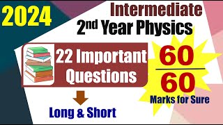 Inter 2024 Inter Physics 2nd Year important questions [upl. by Ycnej]