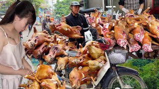 Oh my god this is the best market selling fresh dog meat in the North a controversial dish world [upl. by Iv]