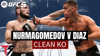 Khabib Nurmagomedov vs Nate Diaz  Clean KO  UFC 5 [upl. by Broida337]