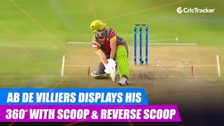 MSL 2019 AB de Villiers displays his 360° hitting skills with a scoop amp reverse scoop [upl. by Francesco804]