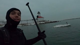 Paddle Boarding Around The Shelf Ice Before It Melts Away amp Shooting Video From An Iceberg [upl. by Robison188]