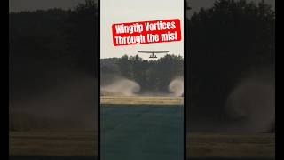 Wingtip Vortices in Action Cutting through the mist aviation aviationlovers shorts pilot fly [upl. by Adrahs659]