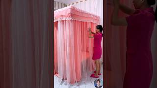 Easy Bed Net Making 😍 shorts homedecor net bednet [upl. by Wasson]