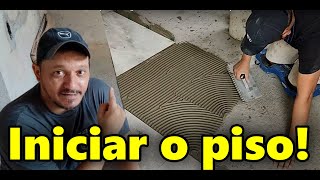 Como colocar piso Como iniciar o assentamento do piso corretamente [upl. by Drofdarb]