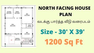 north facing house plot and plan with vastu sasthra tamil [upl. by Malvino]