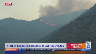 Line Fire explodes to over 17000 acres state of emergency declared in San Bernardino County [upl. by Ahsiekan85]