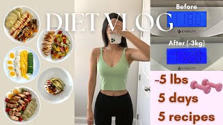 Diet vlog Korean  How I lost 5lbs 3kg with these 5 healthy recipes [upl. by Leffen885]