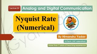 Lecture 29 Nyquist Rate Numericals digitalcommunication sampling gate2024 [upl. by Min]