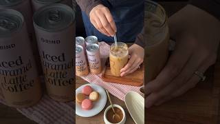 Iced caramel latte shorts icedcoffee icelatte caramellatte drink coffee drinkrecipes asmr [upl. by Bibeau]