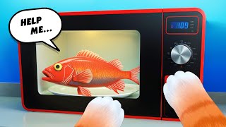 I Became a CAT and Microwaved The PET FISH  I Am Cat VR [upl. by Anehs]