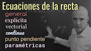 TODAS LAS ECUACIONES DE LA RECTA EXPLICADAS Vectorial paramétricas continua [upl. by Rocco]