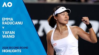 Emma Raducanu v Yafan Wang Highlights  Australian Open 2024 Second Round [upl. by Vilhelmina]