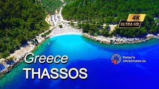 Thassos Greece I Relaxation View From Sky I 4K UHD [upl. by Bessie]