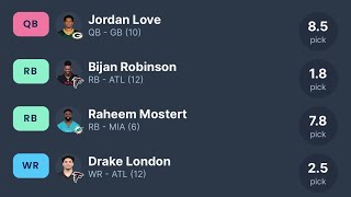 Perfect Draft with the 8th pick fantasyfootball fantasyfootballdraft breecehall drakelondon fyp [upl. by Ahtera]