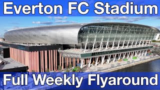 NEW Everton FC Stadium at Bramley Moore Dock A Full FlyAround [upl. by Ylrebmek4]