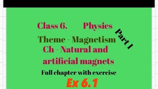 Ch Natural and artificial magnetsex 61 class 6 Physics Magnetism￼ ICSE [upl. by Demetrius817]