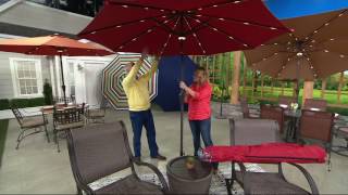 ATLeisure 9 Starlight Solar Market Umbrella with Cover on QVC [upl. by Cocks]