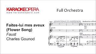 Karaoke Opera Faiteslui mes Aveux Flower Aria  Faust Gounod Orchestra only with printed music [upl. by Kiyohara761]