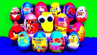 Kinder Surprise Peppa Pig Play Doh Barbie Despicable Me 2 Angry Birds Surprise Eggs Easter Eggs [upl. by Nywnorb633]