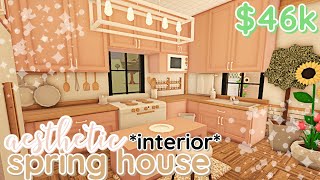 INTERIOR Aesthetic Spring Bloxburg House Build 2 Story [upl. by Sandi964]