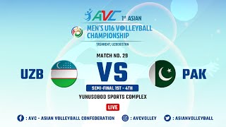 SemiFinal 1st4th  Uzbekistan VS Pakistan  The 1st Asian Mens U16 Volleyball Championship [upl. by Aihpled]