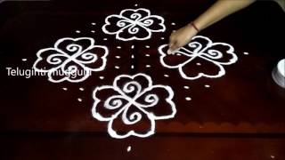 Beautiful kolam designs with 151 dots  chukkala muggulu with dots rangoli design [upl. by Nolahs]