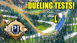 DUELING COASTER Universal Studios EPIC UNIVERSE quotStardust Racersquot Test [upl. by Silas]